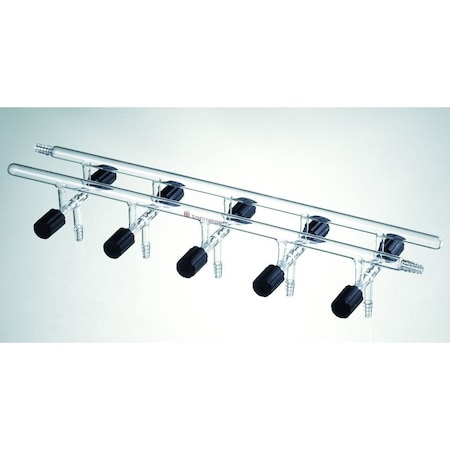 Synthware MANIFOLD, VACUUM/INERT GAS, DOUBLE, 4 PORT, 450mm, 2 HOSE. M141004